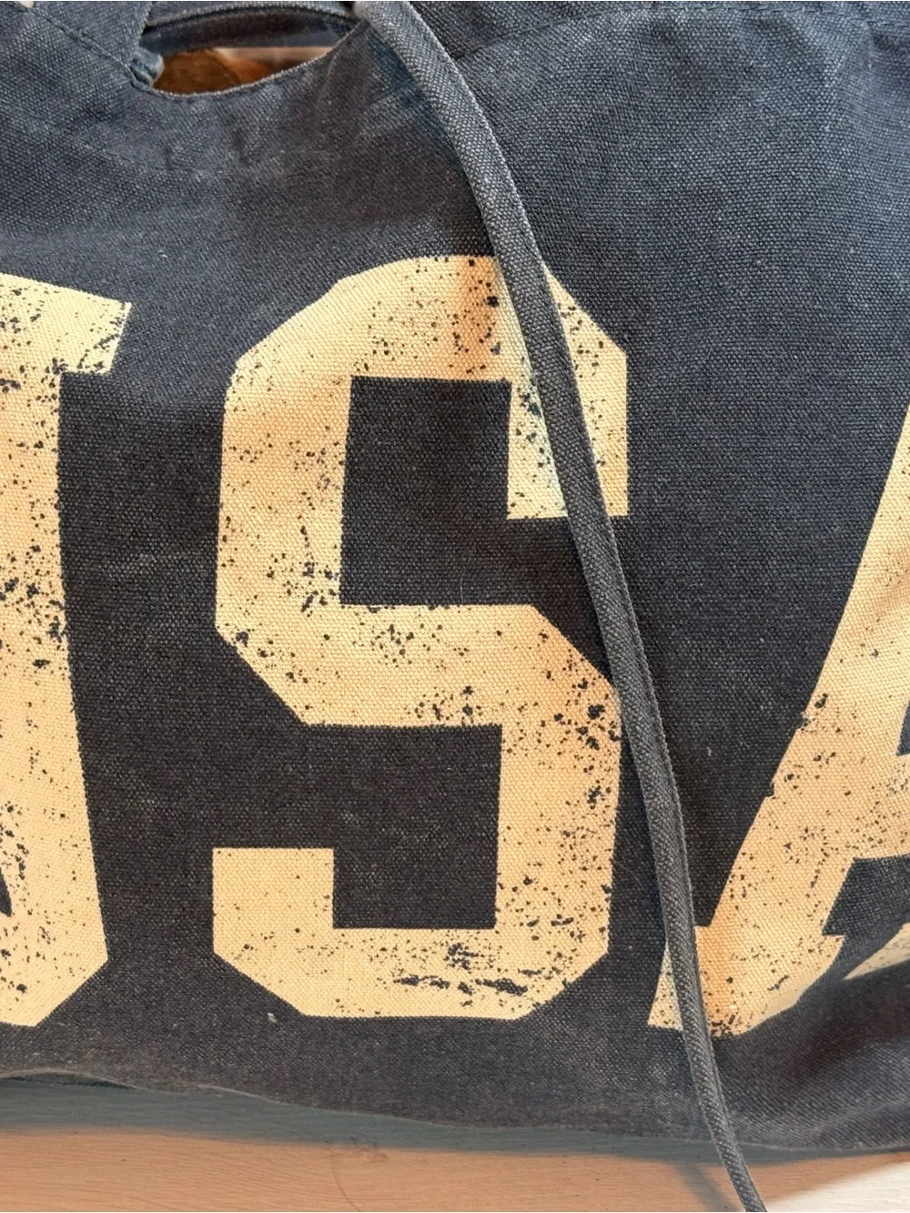 USA Black Canvas Tote Bag